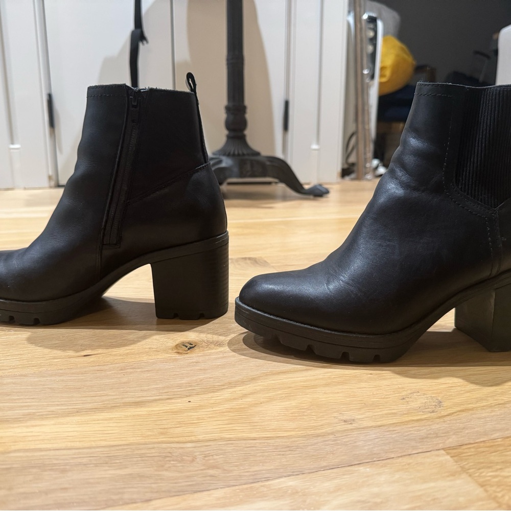 Black Leather Ankle Boots - Picture 5 of 6